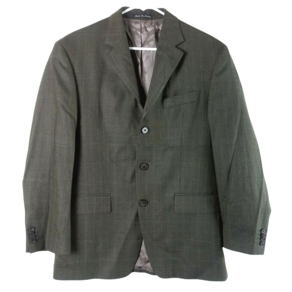 Michael Kors 100% Wool Plaid Sport Coat Blazer 38S
